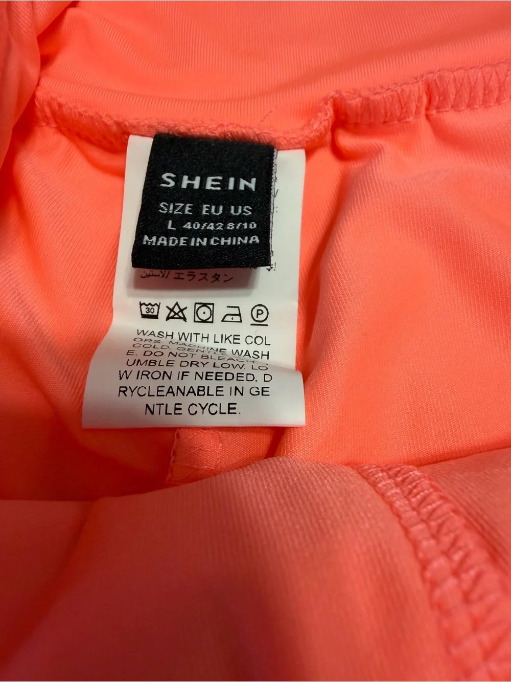 SHEIN Neon Coral Pleated Tennis Skort Athletic Pickleball Golf Size L